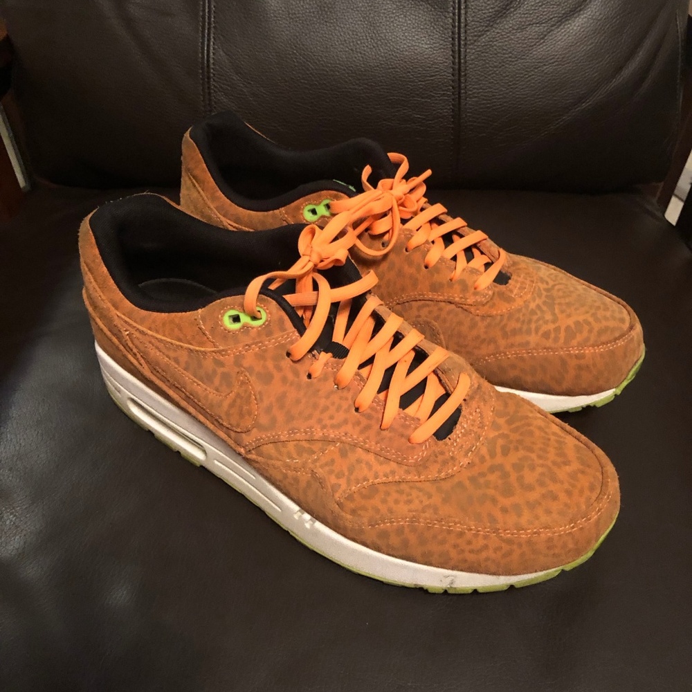 VNDS Nike Air Max 1 FB Orange Leopard AM1 Cheetah